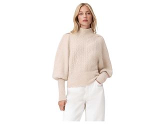 AllSaints Sajel Cable Jumper Womens Sweater Pearl White : LG, Elastane/Polyamide