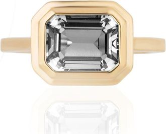 Goshwara Manhattan Emerald Cut Ring in Clear at Nordstrom, Size 7