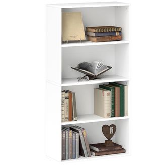 OEM Estanter&iacute;a Con 2 Ajustables Y Sistema Antivuelco Para Oficina Sal&oacute;n O Dormitorio 60x24x115,5 Cm Blanco