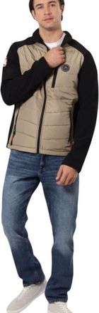 Canada Weather Gear Mens Hybrid Softshell Puffer Jacket in Stone at Nordstrom, Size Medium