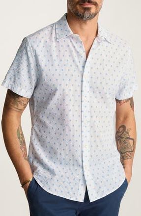 Bonobos Riviera Slim Fit Leaf Print Seersucker Short Sleeve Button-Up Shirt in Lundi Leaves V2 C24 at Nordstrom Rack, Size Xx-Large