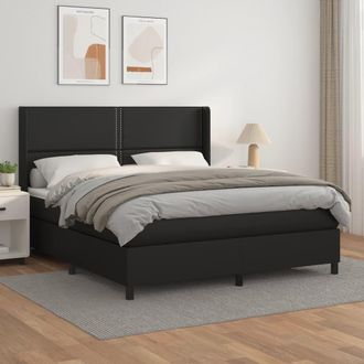 vidaXL Vidaxl - Cama Box Spring Con Colch&oacute;n Cuero Sint&eacute;tico Negro 180x200 Cm