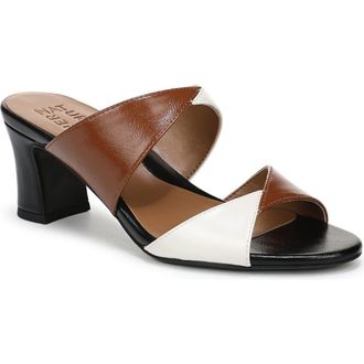 Naturalizer Nessa Slide Sandal in White/Brown Faux Leather at Nordstrom Rack, Size 6.5
