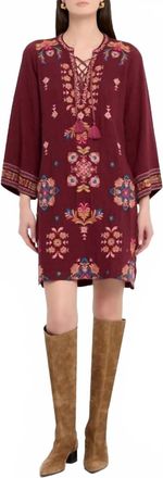 Johnny Was Brandi Gauze Tie Front Kimono Dress In Chocolate Truffle