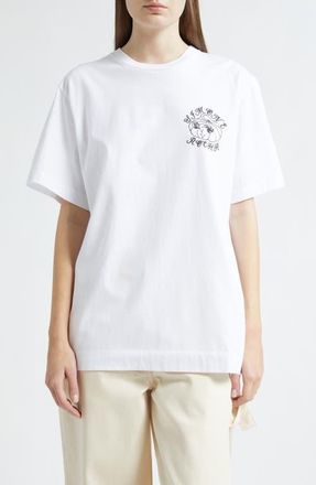 Simone Rocha Dim Sum Logo Print T-Shirt in White/Black at Nordstrom, Size X-Small