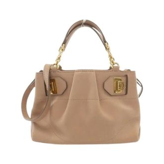 Ferragamo Pre-owned Handbags, female, Pink, Size: ONE SIZE Pre-owned Leather Shoulder Bag