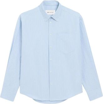 Ami Embossed ADC Boxy Shirt - Dames - Overhemden - Blauw - M - Katoen - Overhemden
