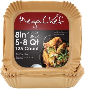 MegaChef Air Fryer Square Parchment Paper Liners, 125 Piece in Brown at Nordstrom
