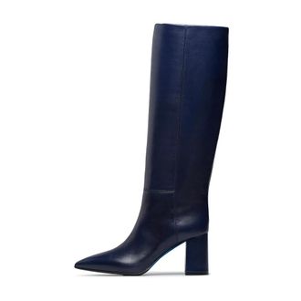 Loriblu Nappa Leren Laarzen - Dames - Laarzen met Hak - Blauw - 41 EU - Leer - Schoenen