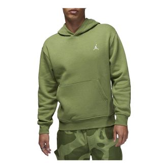 Nike Jordan Air Jordan Brooklyn Fleece Printed Pullover Hoodie Asia Sizing Light Olive Green FJ7775-340