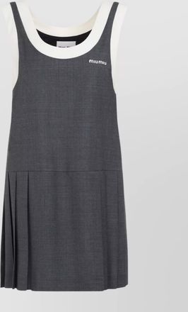 Miu Miu mini wool dress pleated skirt