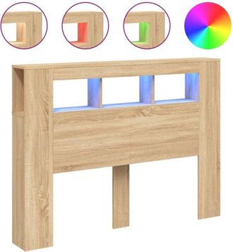 vidaXL Cabecero Led Madera Ingenier&iacute;a Roble Sonoma 140x18,5x103,5 Cm Vidaxl