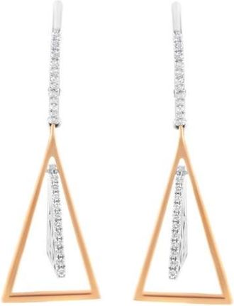 House of Brilliance 14K Rose and White Gold 3/8 Ct Diamond Windchime Drop and Dangle Earring at Nordstrom