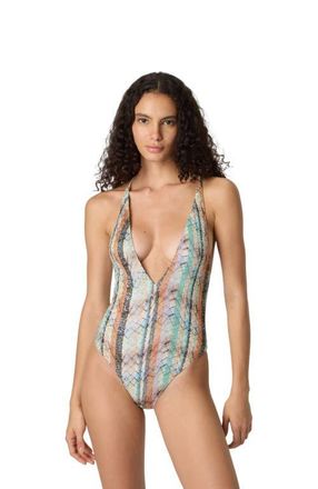 Missoni One-piece Swimsuit In Lam&eacute; Viscose Blend With Multi-workmanship And Deep V-neckline in Multicoloured at Nordstrom, Size 42 It