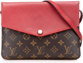 Louis Vuitton Pre-owned Convertible Leather Crossbody Bag - Dames - Vintage Schoudertas - Bruin - ONE Size - Leer - Vintage