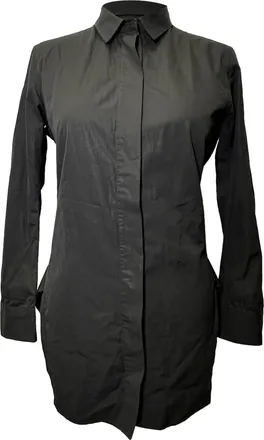 Jil Sander Button Down Shirt in Black Cotton