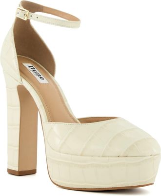 Dune London Womens Ladies Contest - Platform Mary Jane Shoes - Beige Leather - Size UK 6