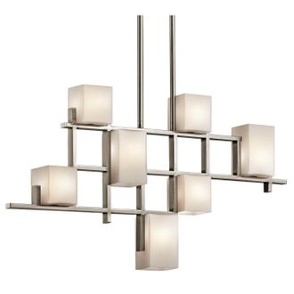 Loops 7 Bulb Chandelier Hanging Pendant LIght Classic Pewter LED G9 3.5W Bulb
