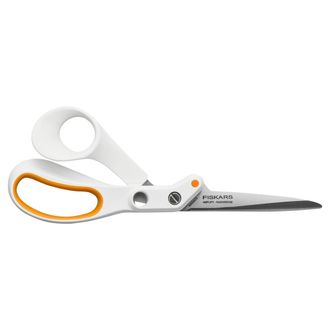 Fiskars Forbici Da Sarto Razor Edge, Lunghezza: 21 Cm, Lama In Acciaio Inossidabile/manici In Plastica, Bianco/arancione, Amplify,1070081