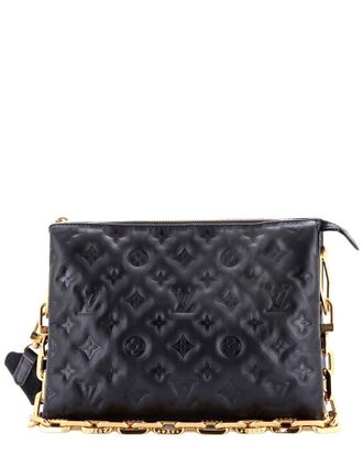 Louis Vuitton Black Monogram Embossed Lambskin Coussin Pm (Authentic Pre- Loved)