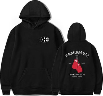 Generic Anime Hajime No Ippo KBG Print Fashion Mens Hoodie Casual Loose Hoodie (Black,XXL)