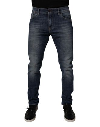 Dolce & Gabbana Mens Straight Leg Jeans Classic Fit - Dark Grey Cotton - Size EU 50 (Mens)