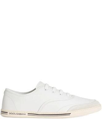 Dolce & Gabbana lace-up leather trainers - White