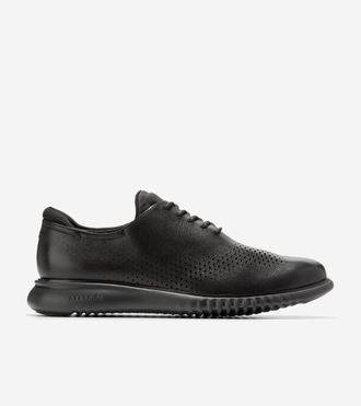 Cole Haan Mens 2.ZER&Oslash;GRAND Laser Wingtip Oxford Shoes - Black Size 10.5