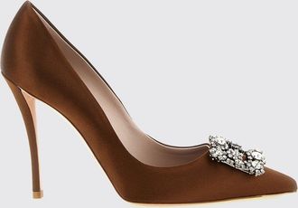 Roger Vivier D&eacute;collet&eacute; Efflorescence in raso con fibbia gioiello e tacco alto