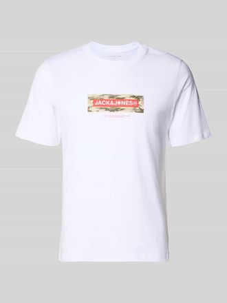 Jack & Jones Jack & Jones T-Shirt mit Logo und Rundhalsausschnitt in Weiss, Gr&ouml;&szlig;e XXL