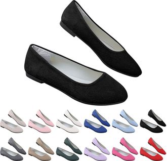 Generic Womens Ballet Flats Loafers Comfortable Elegant Flat Slip-On Shoes Low Shoes Classic Plain Dance Shoes Casual Style Super Soft Comfort Summer Shoes fo