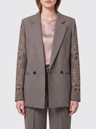 Twinset Blazer doppiopetto pied-de-poule con rever a lancia