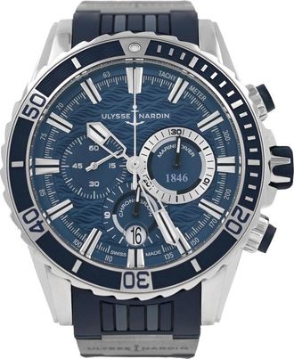 Ulysse Nardin Pre-owned Ulysse Nardin Diver Chronograph Automatic Blue Dial Mens Watch 1503-151