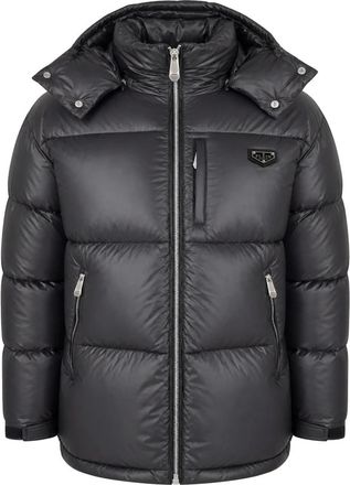 Philipp Plein Glanzende Nylon Puffer Jas - Heren - Winterjassen - Zwart - L - Nylon - Jassen