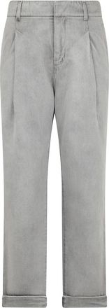 Moorer Karela High-waisted Wide-leg Jeans - Dames - Cropped Jeans - Grijs - W27 - Katoen - Jeans