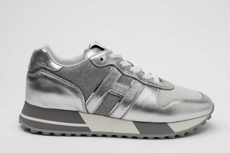Hogan Metallic Ribbed Panel Sneakers