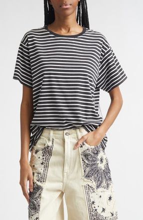 R13 Stripe T-Shirt in Black With White Stripe at Nordstrom, Size X-Small