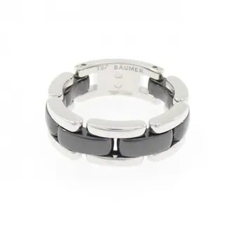Chanel White White Gold (18K) Ceramic Band Ring (Pre-Owned)