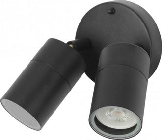 Forlight Aplique Pared Exterior 2 Focos Orientables GU10 Jardín Negro Pixa