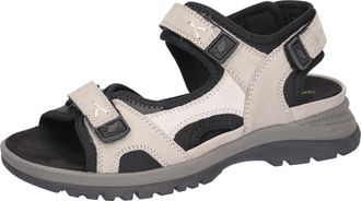 Waldl&auml;ufer Trekkingsandale WALDL&Auml;UFER H-Sora, Damen, Gr. 4,5 (37,5), grau (hellgrau, schwarz), Nubukleder, Textil, Schuhe Trekkingsandale, Outdoorschuh, Sommersc