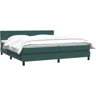 vidaXL Cama Box Spring Con Colch&oacute;n Terciopelo Verde Oscuro 180x220 Cm Vidaxl
