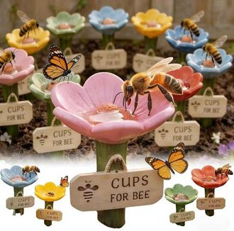 OEM Botella De Cer&aacute;mica Con Forma De Flor Para Beber, Juego De 5 Unidades, Agua Ecol&oacute;gica Para Abejas, Mariposas E Insectos