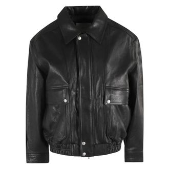 Dunst Vintage Leren Jack Zwart Hemdkraag - Dames - Leren en Su&egrave;de Jassen - Zwart - S - Leer - Jassen