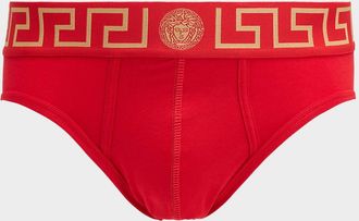 Versace Men & apos;s Medusa Key Cotton Jersey Briefs