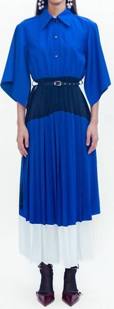 Love Birds Mirage Midi Dress In Cobalt Blue, Black, Ivory