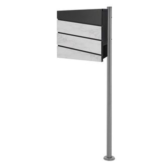 ML Design Buz&oacute;n de pie con compartimento para peri&oacute;dicos antracita