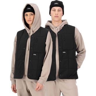 Mons Royale Stacker Merino Insulated Vest in Black/basil at Nordstrom, Size X-Large