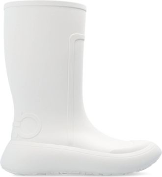 Ferragamo Womens Rain Boots With Logo In White