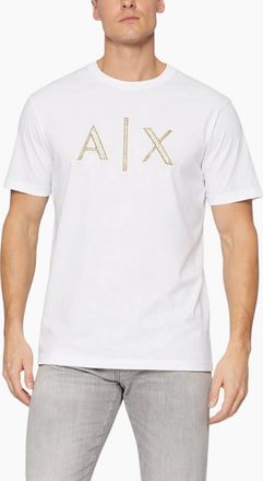 Armani Mens Armani Exchange Mens T-Shirts Milano A|X Print Casual Cotton Tee Summer Top - White - Size: 42
