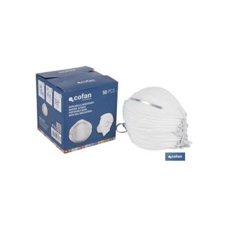 cofan Cofan - Mascarillas Higi&eacute;nicas En Polipropileno, Contra El Polvo Y Part&iacute;culas No T&oacute;xicas, 50 Unidades 11000060
